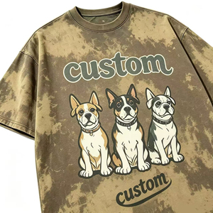 Conjunto de Camiseta y Pantalones Cortos de Verano para Hombre, con Estampado de Perro Personalizado, Cuello Redondo, Diseño de Dibujos Animados, Transpirable, Estilo Vintage - Product Image 3
