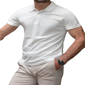 T-shirt polo _ T-shirts polo couleur bleu uni chemise confortable pour hommes - Product Image 1