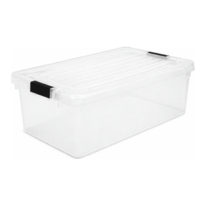 Contenedor de Residuos Químicos Transparente de PP para Laboratorio, con Ruedas, Tapa Hermética, Forma Rectangular, Apilable y Portátil - Product Image 1