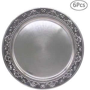 Assiette de présentation artisanale en acier inoxydable plaqué or, écologique, gravée, style classique, personnalisable pour la maison et les tables de mariage - Product Image 3