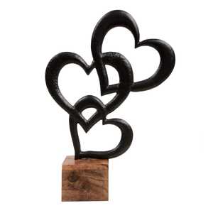 Handmade Aluminum Heart Sculpture Abstract Geometric Eco-Friendly Durable Tabletop Decor Contemporary for Theme Living Room Art - Product Image 1