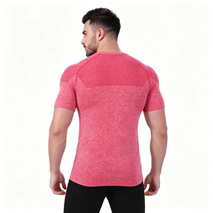 Wholesale <b>Mens</b> Seamless Gym T Shirt Quick Dry Breathable <b>Muscle</b> Fit Running <b>Top</b> Athletic Compression Workout Fitness Sport <b>Tops</b> - Product Image 3