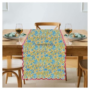 Handmade Cotton Bohemian Woven Printed Floral Pattern 13x72 Inches Multicolor Eco-Friendly Durable Reusable <b>Table</b> <b>Runner</b> - Product Image 4