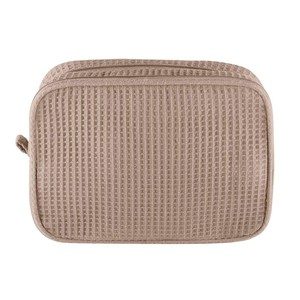 Waffle Texture Corduroy <b>Makeup</b> Bag Zipper Cosmetic Pouch Portable Travel Toiletry <b>Case</b> Custom Gift Bag - Product Image 1
