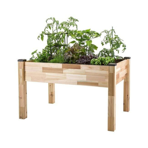 Bac à légumes surélevé en bois avec assemblage sans outils pour légumes biologiques, herbes et fleurs sur terrasses ou balcons, prix d'usine - Product Image 1