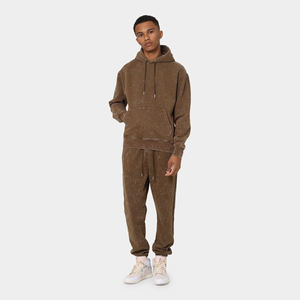 Sweat à capuche décontracté pour homme 100% coton, noir vintage délavé à l'acide, avec strass, style hip-hop, coupe oversize, pour l'hiver - Product Image 3