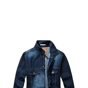 LUXE ATTIRE INDUSTRY Men's Winter Denim Jacket 100% Cotton Breathable Turn-Down Collar <b>Covered</b> <b>Buttons</b> Casual Outerwear - Product Image 6
