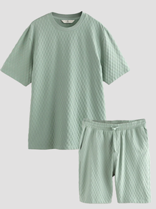 Conjunto de Dos Piezas para Hombre WEAVEON STS-007, Verano, Manga Corta, Tela Personalizada con Estampado Digital, Diseño Sólido, Estilo Casual y Holgado, Venta al Por Mayor - Product Image 5