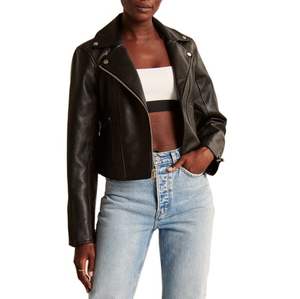 Vestes en cuir courtes à coupe ample, finition premium, fabrication sur mesure, impression de logos, veste en cuir d'agneau pour femmes - Product Image 1