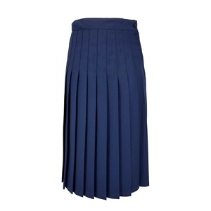 Womens Navy <b>Pleated</b> <b>Mini</b> <b>Skirt</b> Regular Waist Solid Color Woven Polyester Comfortable All Seasons Style - Product Image 2