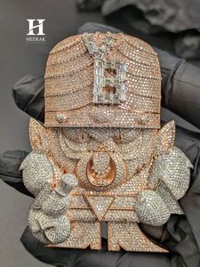 925 Sterling Silver VVS Moissanite Custom Figure Pendant Iced Out Hip Hop Money <b>Bag</b> Character <b>Charm</b> Passes Diamond Tester Luxury - Product Image 3