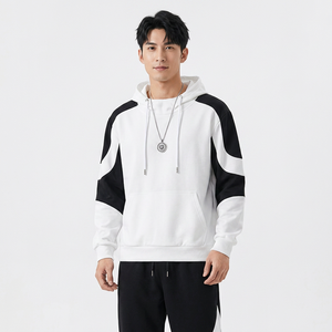 Conjunto Deportivo para Hombre con Bloques de Color, Sudadera con Capucha y Pantalones con Cordón, Estilo Casual, Transpirable, 100% Poliéster, para Otoño - Product Image 2