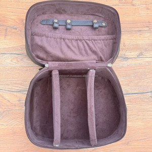 Nouvel arrivage de boîte de rangement pour cosmétiques de maquillage élégant en cuir repoussé à la main boîte de rangement pour vanité en cuir et fourrure de vachette boîte d'organisation de salle de bain - Product Image 6