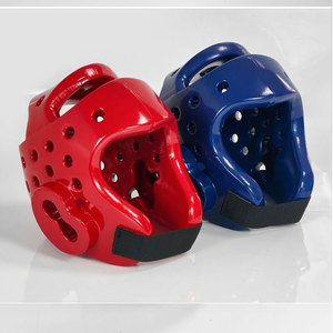 Protège-tête de boxe bleu avec aérations et fermeture auto-agrippante pour adultes, équipement de protection unisexe, couleur unie, usage universel - Product Image 3