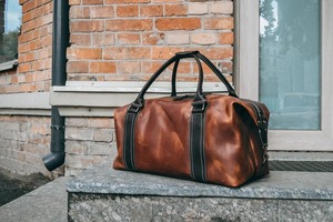 กระเป๋าหนังแท้ทรงดัฟเฟิล สไตล์เรียบง่าย สำหรับเดินทางช่วงสุดสัปดาห์  ขนาดใหญ่  น้ำหนักเบา  แบบวินเทจ  พร้อมซิป  รุ่น LDB-0342 - Product Image 2