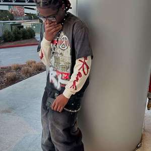 T-shirts thermiques à manches longues surdimensionnés de qualité supérieure pour hommes, impression graphique vintage, double couche, manches longues - Product Image 4