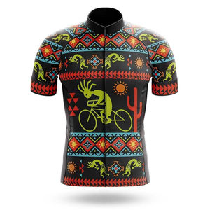 Conjunto de Jersey y Culotte de Ciclismo para Hombre, Diseño Tribal con Estampado de Lagarto, Poliéster Transpirable, Uniforme de Ciclismo Personalizado para Adultos - Product Image 3