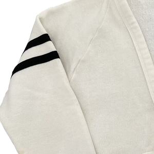 Men's <b>White</b> <b>V</b>-<b>Neck</b> Cardigan <b>Sweater</b> Full Sleeve Solid Color Button Closure Autumn Wear Breathable Cotton Material - Product Image 3