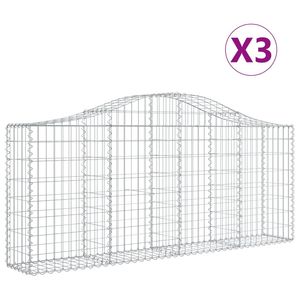 Ensemble de 3 paniers gabions en fer galvanisé argenté, collection de paniers métalliques - Product Image 2