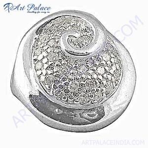 Pendentif unique en argent avec pierres précieuses en zircone cubique, bijoux en CZ - Product Image 1