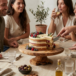 Handcrafted Acacia Wood Cake <b>Stand</b> | Sustainable Natural Wood Cake Display <b>Stand</b> | Decorative Dessert Serving <b>Stand</b> - Product Image 3