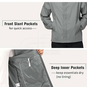 Veste coupe-vent de golf pour homme, confortable, légère, coupe-vent, fermeture éclair intégrale, tissu extensible, vêtements de sport pour un style de vie actif en plein air - Product Image 6