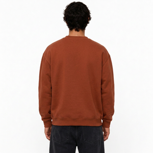 Sweat-shirt personnalisé pour homme en molleton de coton à col rond avec effet délavé, appliqué personnalisé et marquage tendance - Product Image 3