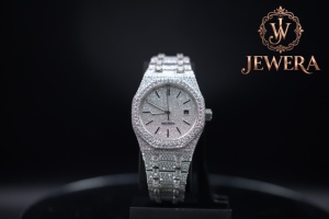 Reloj Mossinate de Acero Inoxidable Plateado de Alta Calidad, Elegante y Resistente al Agua con Diamantes Genuinos para Uso Diario - Product Image 5