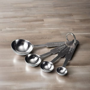 Juego de Tazas y Cucharas Medidoras de Acero Inoxidable, Tazas y Cucharas Medidoras de Acero Resistentes, 4 Cucharas Medidoras - Product Image 1