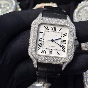 Relojes de Diamantes Moissanite VVS de Fábrica al por Mayor, Marca Árabe, Reloj de Pulsera con Incrustaciones de Diamantes para Regalo, Relojes Passd - Product Image 1