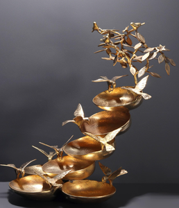 Meilleur Bain d'oiseaux de 2026 pour un jardin élégant et respectueux des oiseaux, Bain d'oiseaux en métal, Bol en aluminium couleur laiton antique, Fait main - Product Image 3