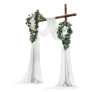 Kit di Fiori Artificiali per Arco Nuziale Bianco da 2,4 m, Composizione Floreale per Feste, Include 2 Pezzi She e 2 Pezzi Drapes (Confezione da 4) - Product Image 3
