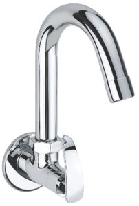 Sink Cock Chrome Finished Brass Washing Machine Tap Wall Mounted Bibcock Valve Bathroom Basin Kitchen Water Faucet Long Body - Product Image 2