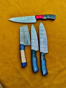 Juego de Cuchillos de Chef Grandsharp Ultra Sharp de 67 Capas, Hojas de Acero al Carbono de 2.7 mm de Grosor, Longitud de 6-7.9 Pulgadas, Mango de Madera Maciza de Ébano - Product Image 3