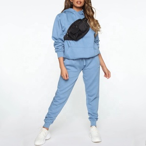 Trajes de chándal personalizados Conjuntos unisex Mujeres 400 GSM Sudadera con capucha Pantalones de chándal y Sudadera con capucha Conjunto de dos piezas Ropa de mujer - Product Image 3
