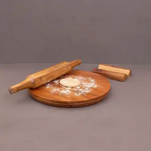 Mattarello chakli-belin a rullo polpa-roti da 9 pollici in legno di Mango originale rotondo in legno reale per uso domestico del ristorante