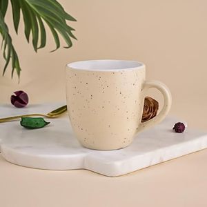 Minimalist White-Beige Ceramic Tea <b>Cup</b> <b>Set</b> of 4 - Product Image 3