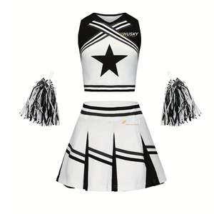 Uniformes de Animadoras Personalizados HUSKY SPORTSWEAR con Logotipo Frontal Impreso por Transferencia Térmica, Conjuntos Premium para Niñas y Adultas, Colores para Equipos y Competiciones - Product Image 1