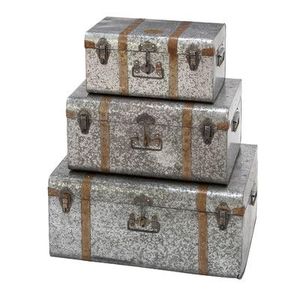 Baúl de Almacenamiento Rústico Multiusos de Hierro con Acabado Desgastado, Grande, Apilable y Ecológico para Organización y Decoración del Hogar - Product Image 3