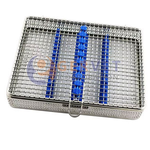 Cestas de malla de acero inoxidable con inserto de silicona, recipientes y cestas de esterilización, cesta de malla oftálmica con tapa - Product Image 4