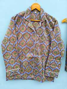 Ensemble de pyjama en coton imprimé à la main - Vêtements de nuit floraux Jaipuri - Product Image 6