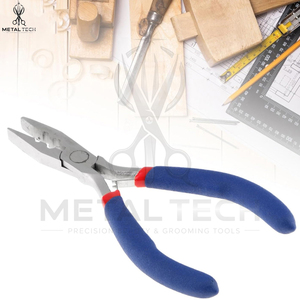 With Soft Rexine Case Stainless Steel High Quality Human Hair Extension <b>Tools</b> Micro Links Beads Rings Feather Crimp Pliers - Product Image 4