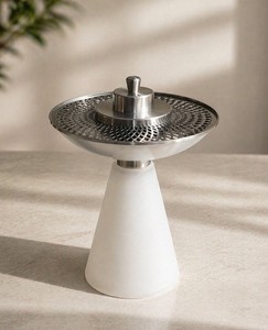Modern White Mabkhara Bakhoor Burner Arabic Oud Incense Burner Silver Metal Resin Dubai Style Luxury Home Decor Ramadan <b>Eid</b> <b>Gift</b> - Product Image 1