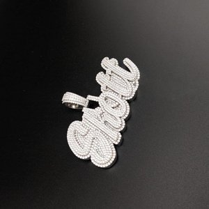 Colgante de Plata de Ley 925 con Diamante Moissanite VVS, Chapado en Rodio, Estilo Hip Hop, Colgante de Diamante de Lujo Unisex para Regalo - Product Image 4