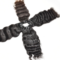 Extensions de cheveux humains 100% Remy non traités, cuticules alignées, cheveux indiens ondulés style Temple, double trame cousue à la machine, pour femmes noires, en lots et perruques