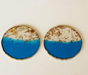 Ensemble de sous-verres en résine et bois faits à la main de qualité supérieure, design carré moderne, protection décorative de table, tapis pour boissons, imperméable, résistant à la chaleur - Product Image 2