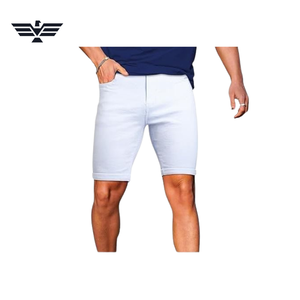 Shorts en jean noir pour homme, taille mi-haute, coupe droite, décontracté, pour l'été, fermeture boutonnée, 100 % coton tissé - Product Image 2