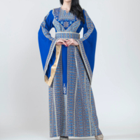 Robe Abaya Thobe pour femmes, élégante, style moyen-oriental, vêtement modeste, en viscose, avec perles, coupe ample, longueur cheville, col.