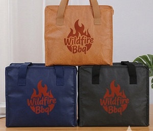 Wildfire <b>Bbq</b> Insulated Cooler Bag - Washable Kraft Paper Thermal Lunch Box with Leak-Proof Seams & Reinforced Silver Foil Lining - Product Image 6