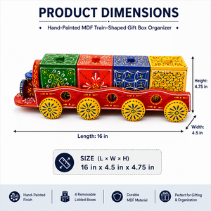 Juego de Caja de Regalo de Tren de Madera Pintado a Mano con 4 Cajas Extraíbles Coloridas para Decoraciones Navideñas - Product Image 5